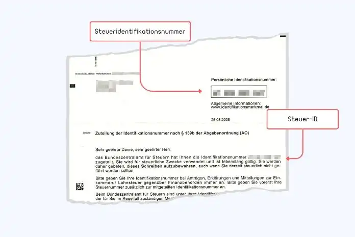 نموذج رسالة steueridentifikationsnummer الواردة بالبريد